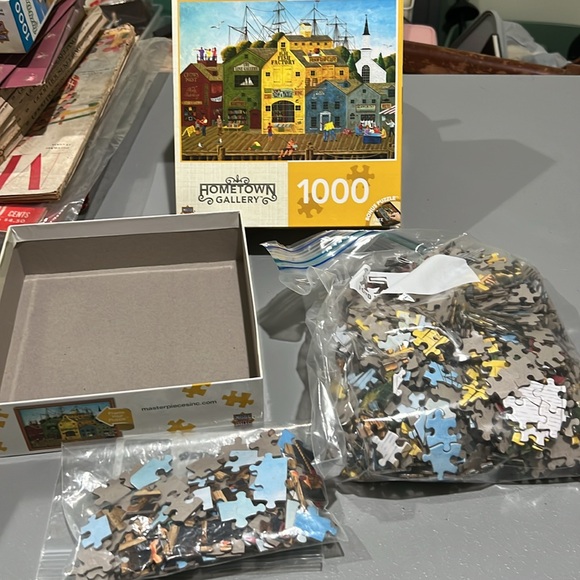 ⚫️2/$12⚫️ Master Pieces Hometown Gallery Crows Nest Harbor jigsaw puzzle 1000 pc - Picture 3 of 3